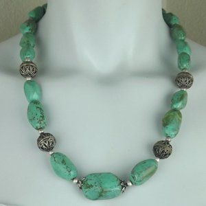 BoHo Design Turquoise Stone/Breaded Style Necklace